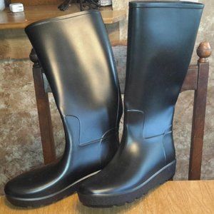 NEW JUSTFAB HALISON TALL RAIN BOOT IN BLACK SIZE 8